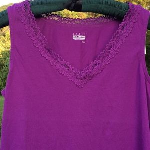 Basic Editions Purple sleeveless top Size M NWOT